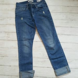 Bullhead jeans low‎ rise skinny cuff distressed juniors size 7